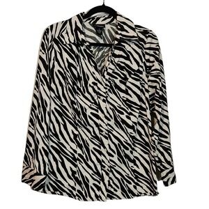 Lane Bryant Zebra print button down top Size‎ 18